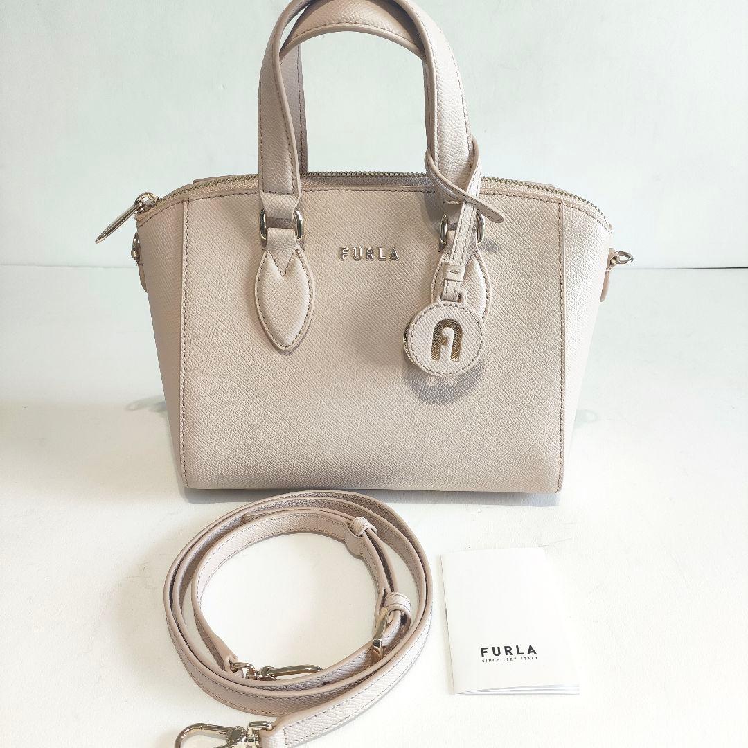 ✨美品✨　フルラ ミネルヴァ S サッチェル グレージュ 2way ハンドバッグ