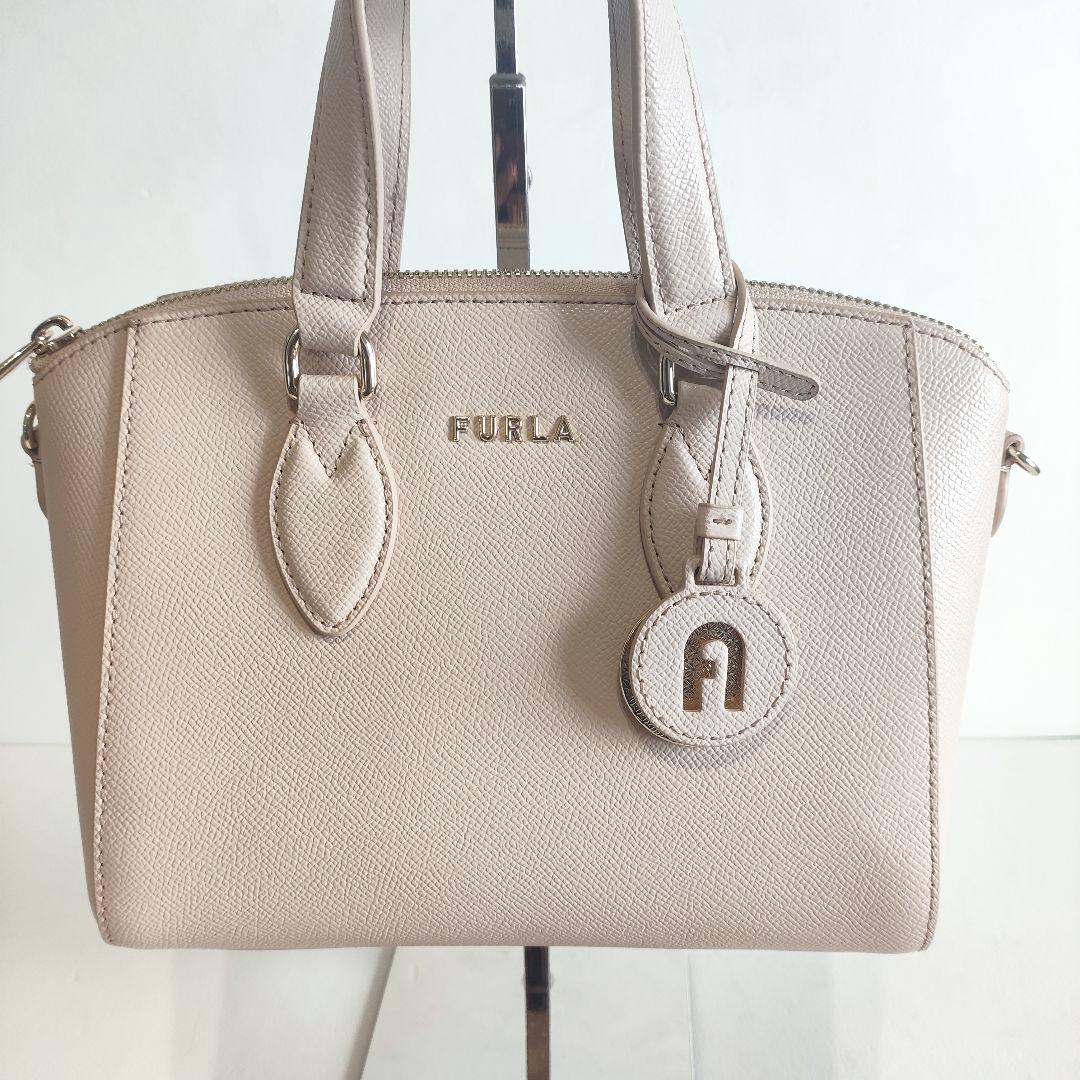 ✨美品✨　フルラ ミネルヴァ S サッチェル グレージュ 2way ハンドバッグ