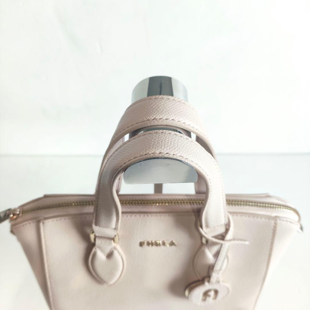 ✨美品✨　フルラ ミネルヴァ S サッチェル グレージュ 2way ハンドバッグ