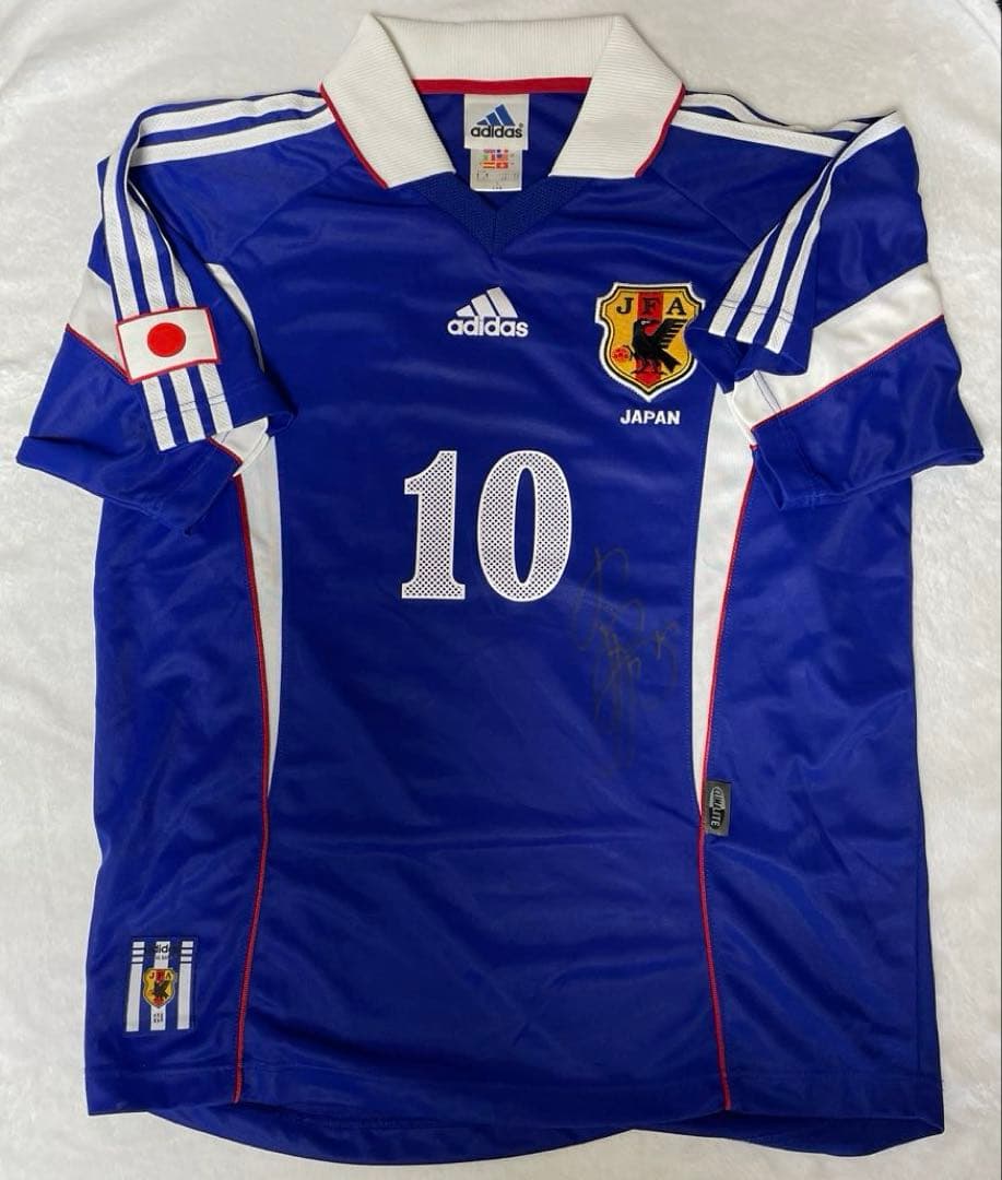 サッカー日本代表　【サイン入り】 10名波浩選手ユニフォームLサイズ