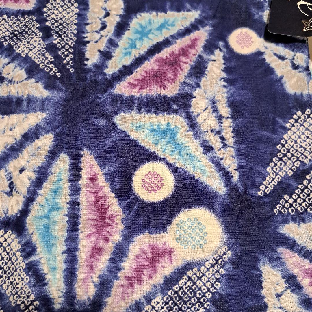 No.5396　浴衣 　絞り風　仕立済　新品未使用