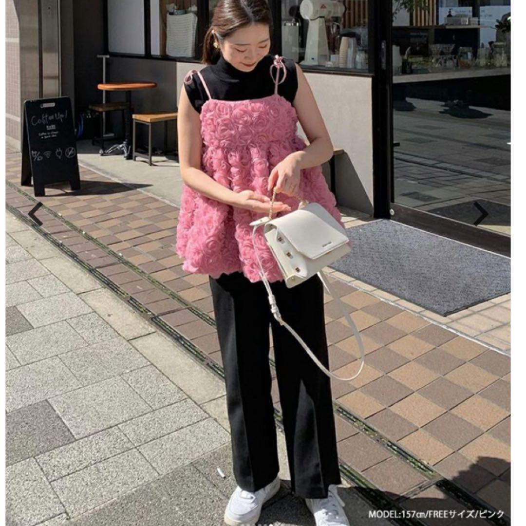 【美品】fitmoreローズモチーフキャミソールbibiy【最終値下げ】