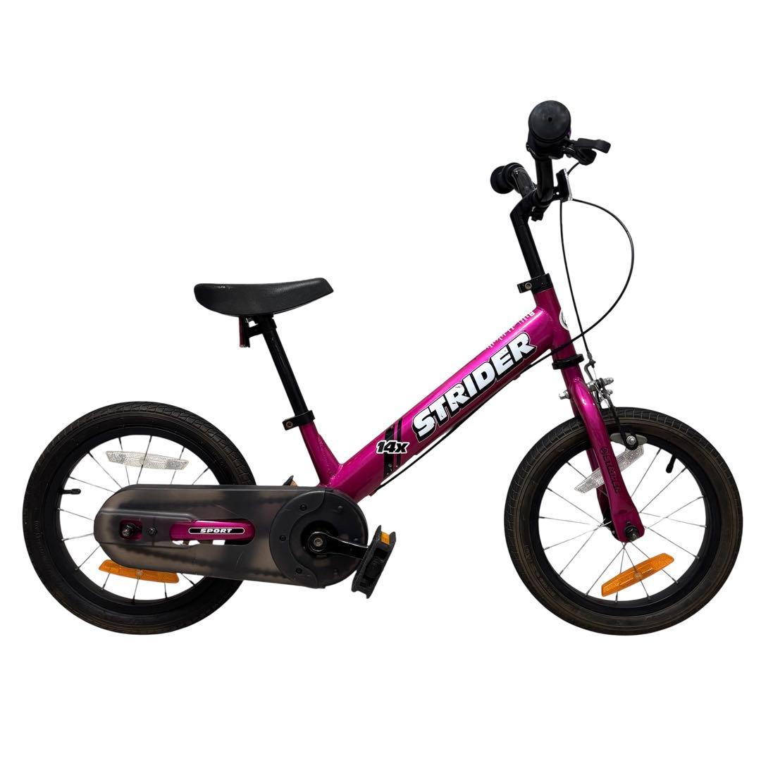 美品 ストライダー STRIDER 14X フューシャピンク 紫 バランスバイク