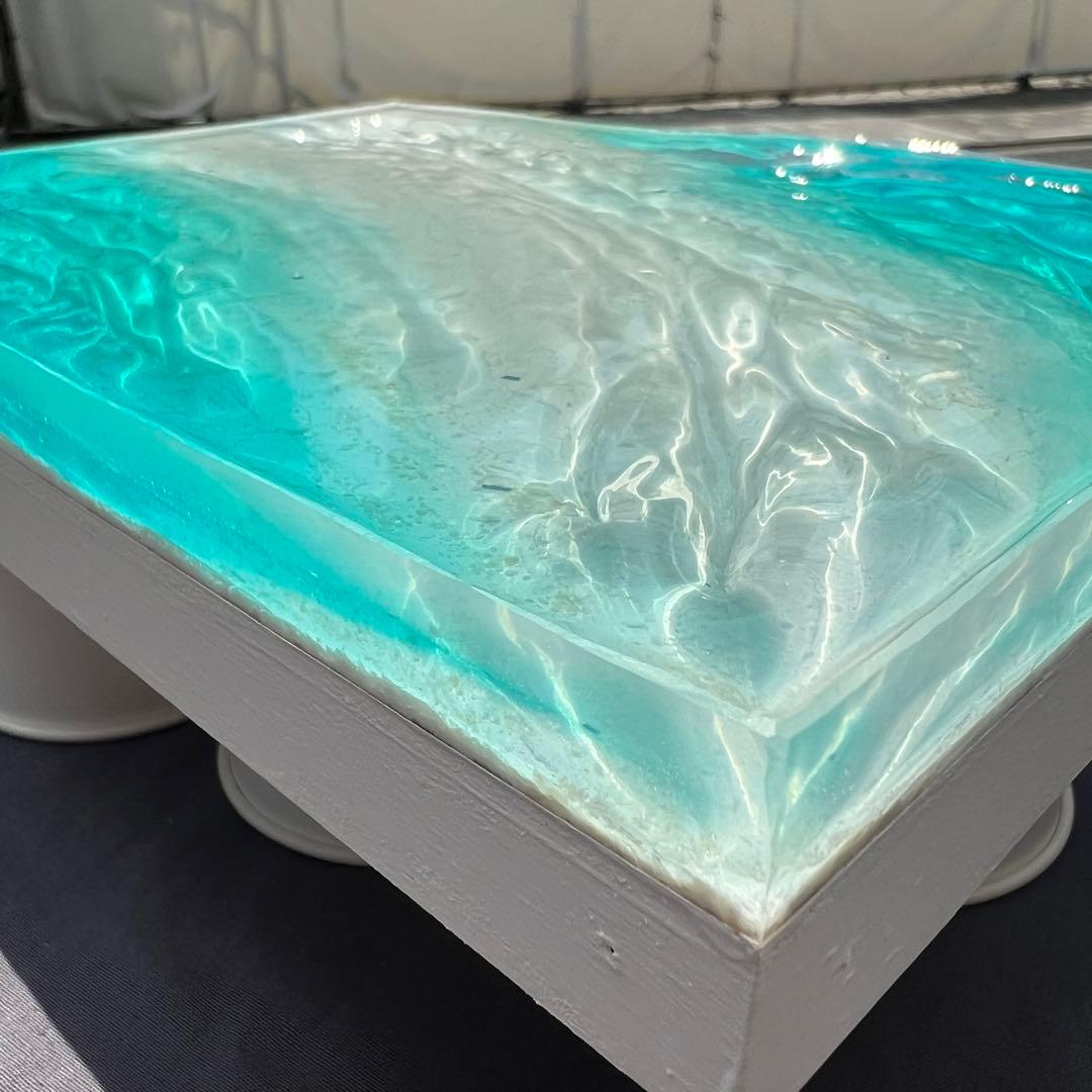 【レジンアート】波紋アート／Ｂ４パネル／オーシャンアート／枠なし