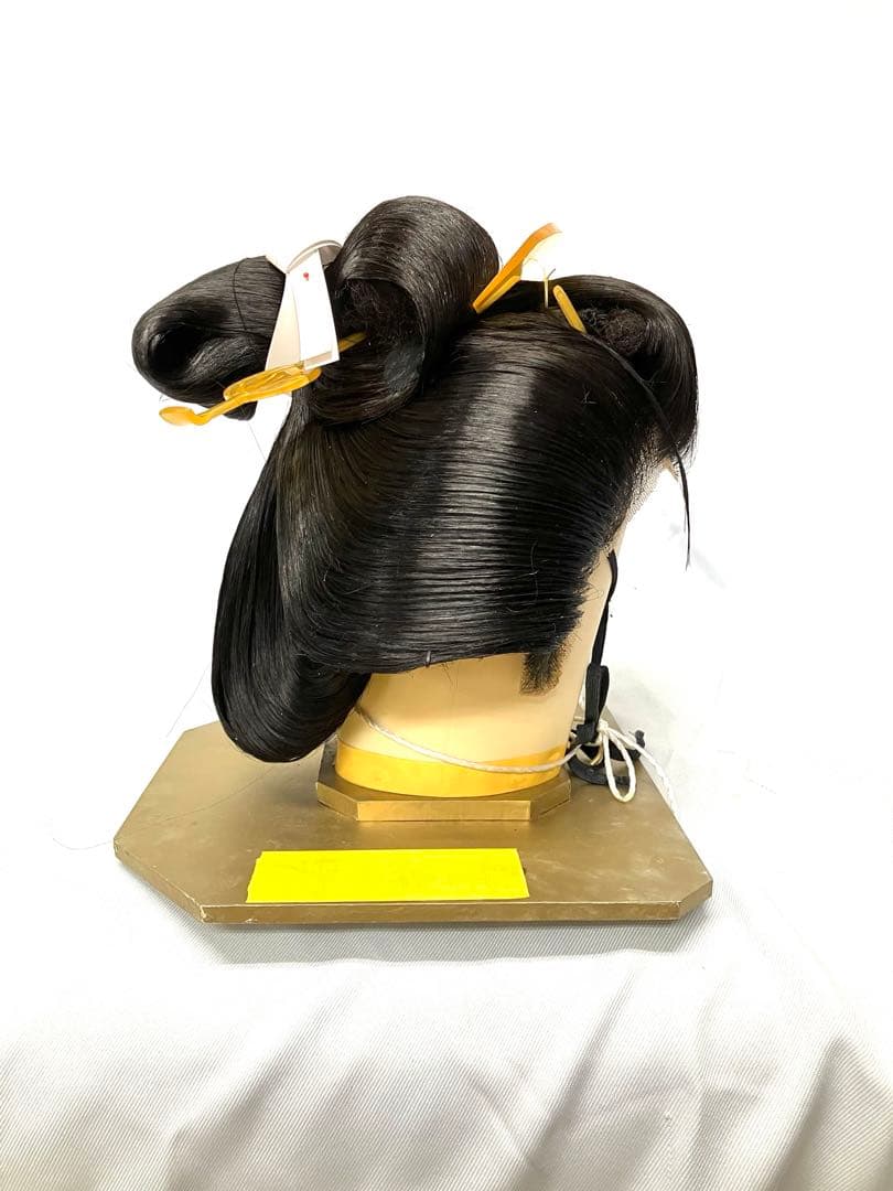 つぶし島田、中サイズ(黒髪)中古舞踊かつら、 日本髪かつら、大衆演劇かつら