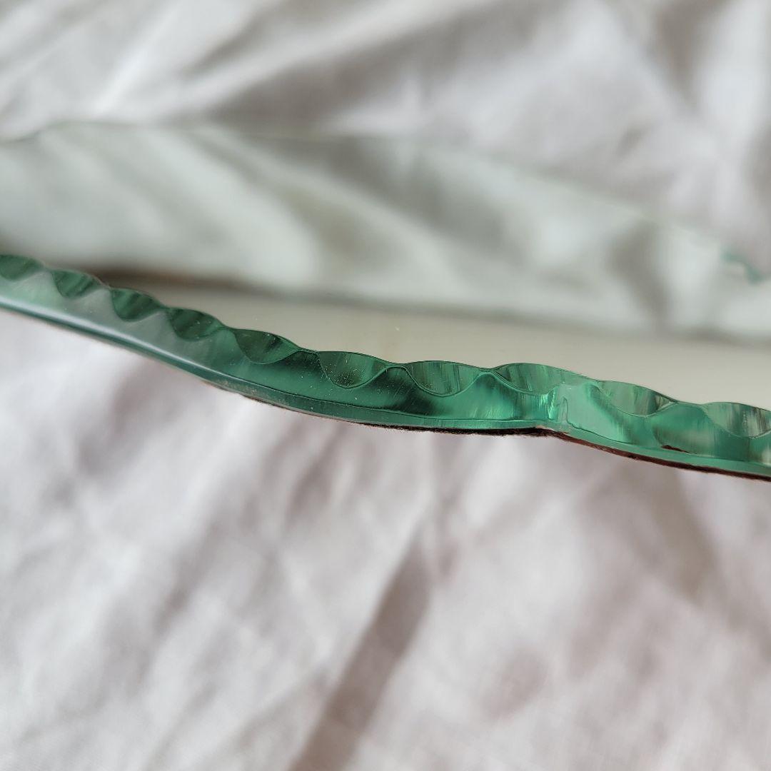 フランス　アンティーク　ハンドミラー　ガラストレイ　A