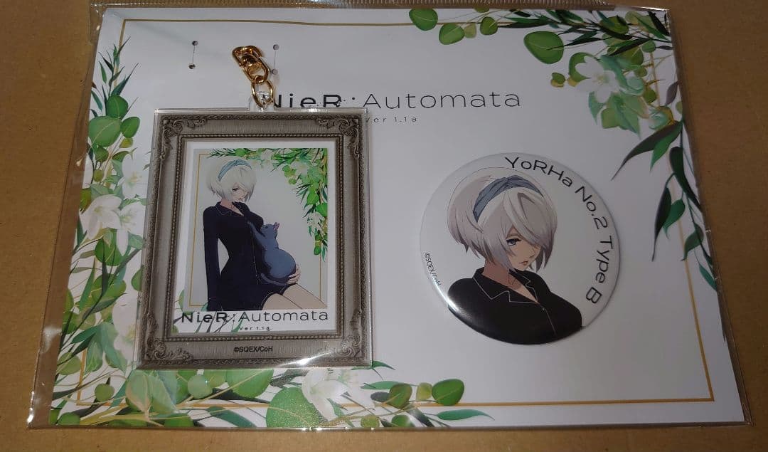 ニーアオートマタ 2B ロフト 缶バッジ アクリルキーホルダー セット