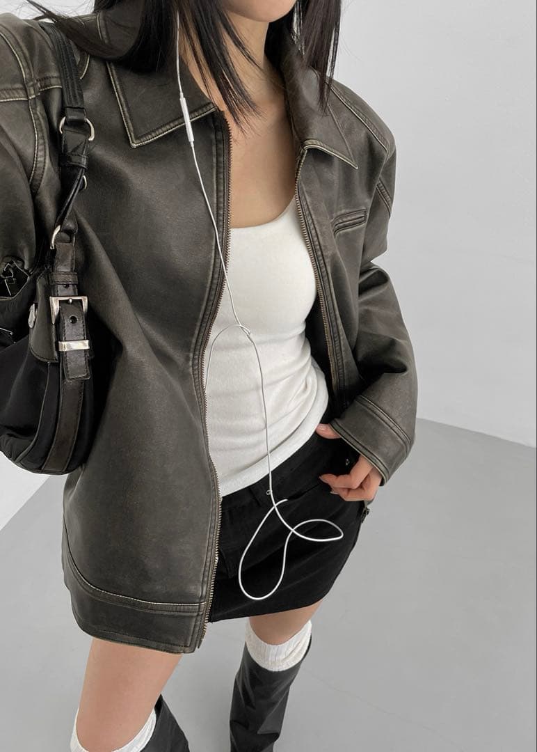 BLACKUP [MADE] アンバックウォッシングレザージャケット