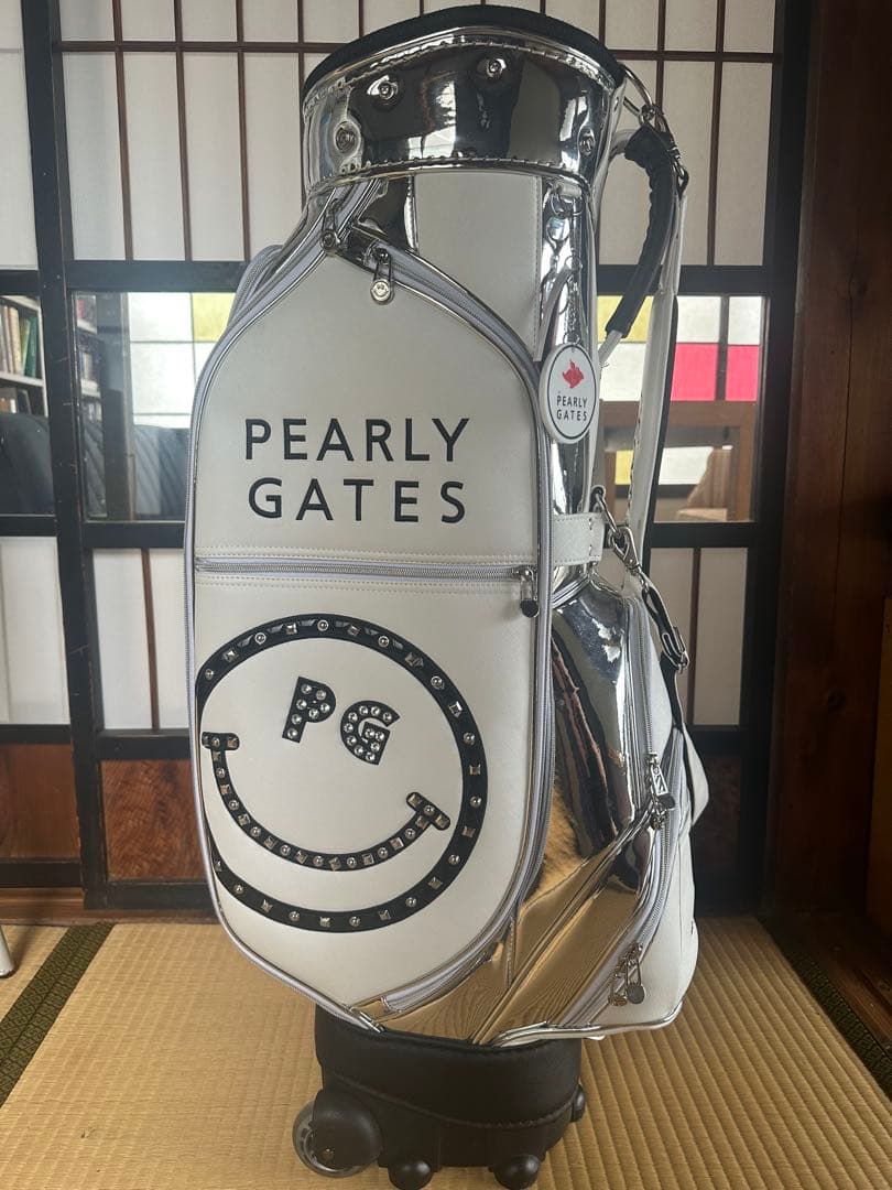 PEARLY GATES キャディバッグ ホワイト シルバー