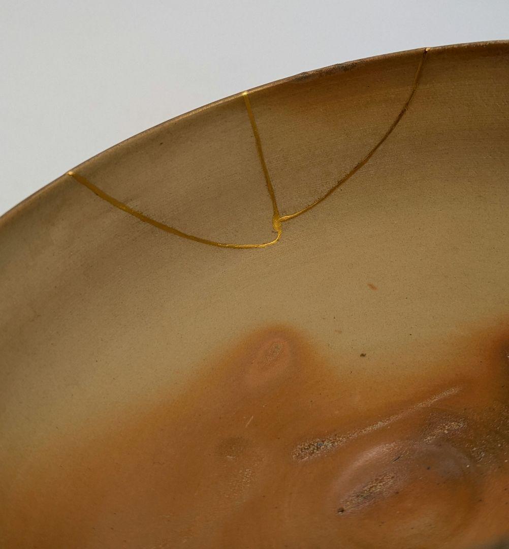 【金継ぎあり】三代 松田華山 備前焼 緋襷茶盌 共箱共布 抹茶碗 茶道具 茶器