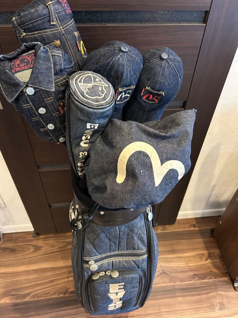 希少☆エヴィス ゴルフ☆キャディバッグ・ヘッドカバー・ボストンバッグ10点セット