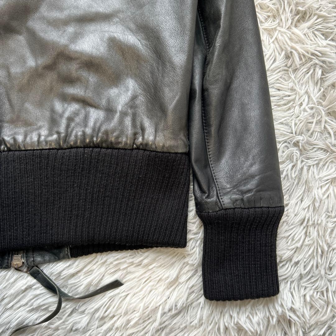 AVIREX ラムレザージャケット ライダース ブラック Sサイズ