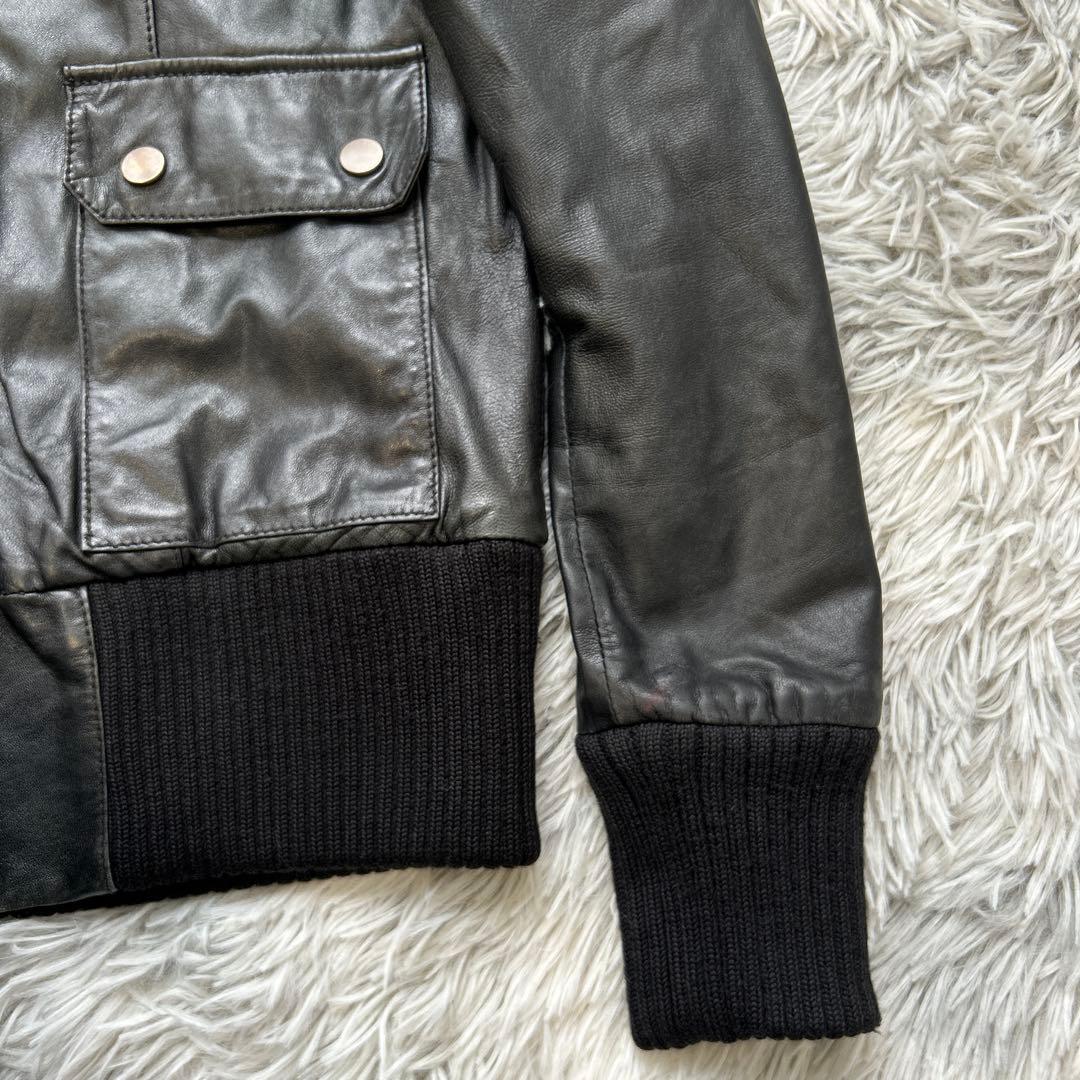 AVIREX ラムレザージャケット ライダース ブラック Sサイズ