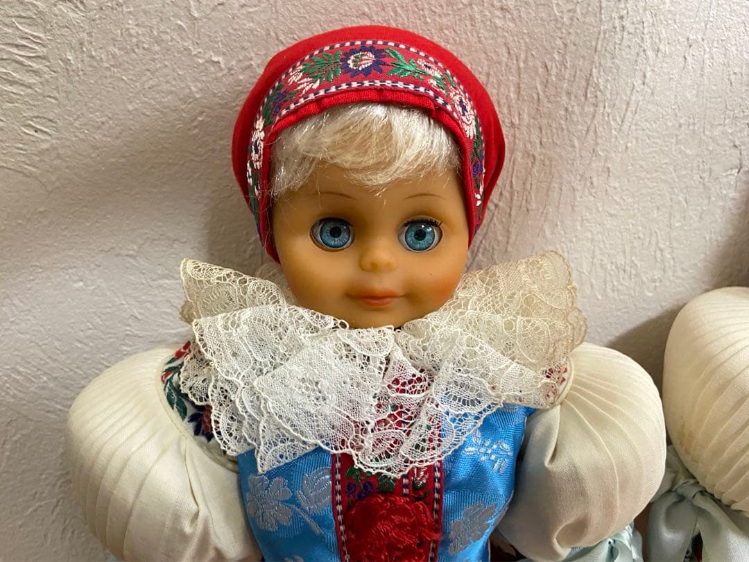 チェコ人形　ハンドメイド　民族衣装　2体　アンティーク　レトロ　スロヴァキア