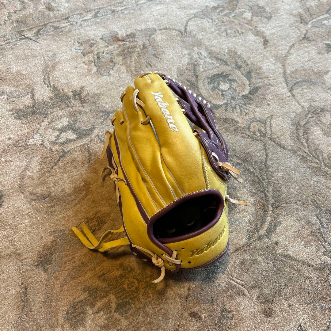yabane 軟式グローブ イエロー/パープル