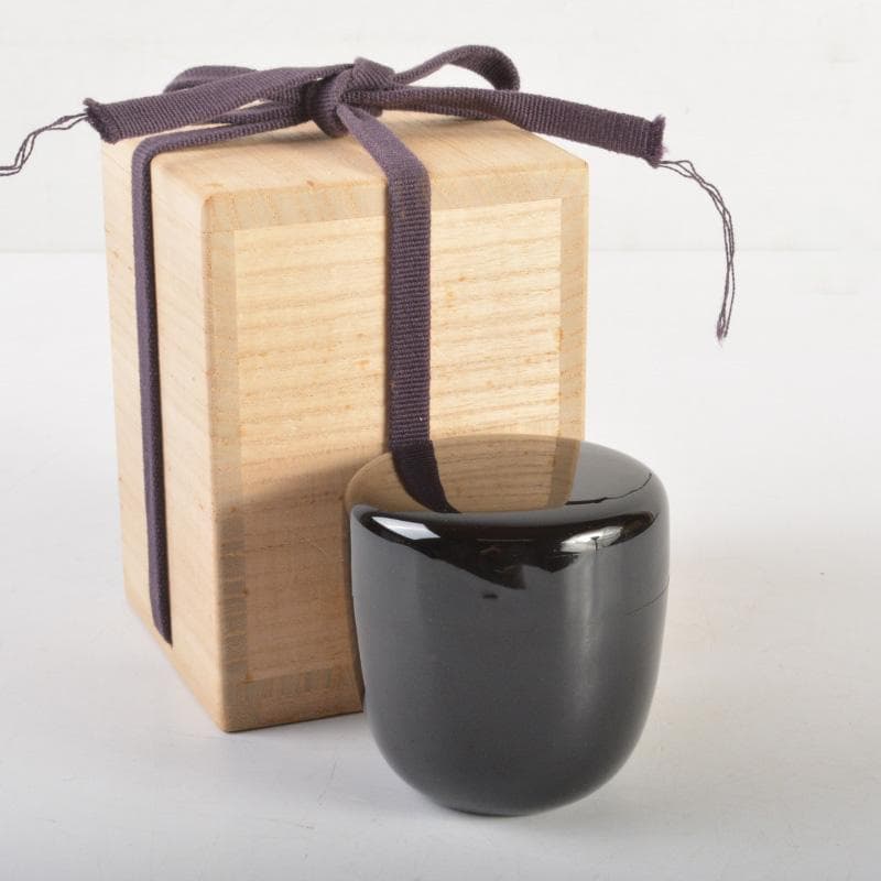 茶道具　黒漆　棗　桐箱付　V　6271