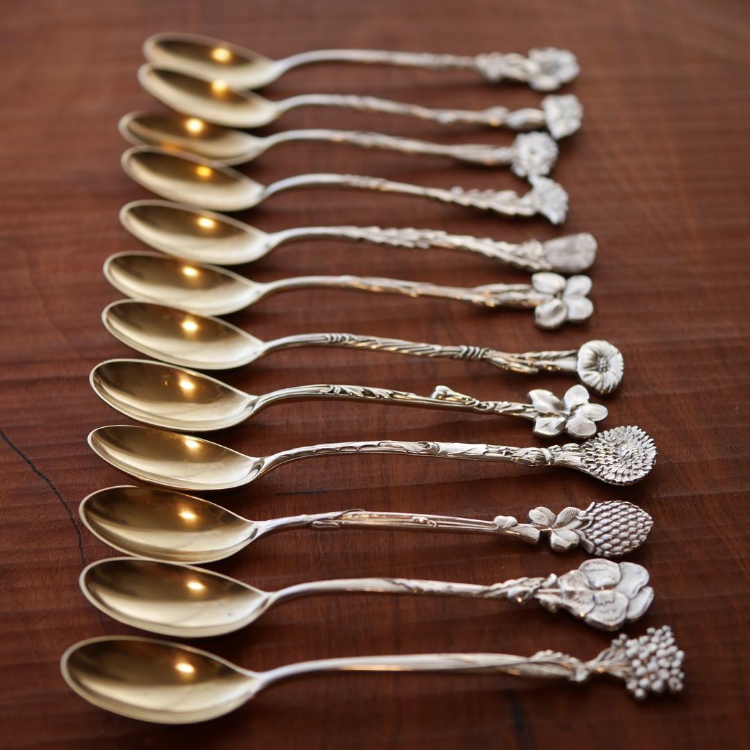 ◆TIFFANY◆アンティーク◆デミタススプーン◆12本セット◆