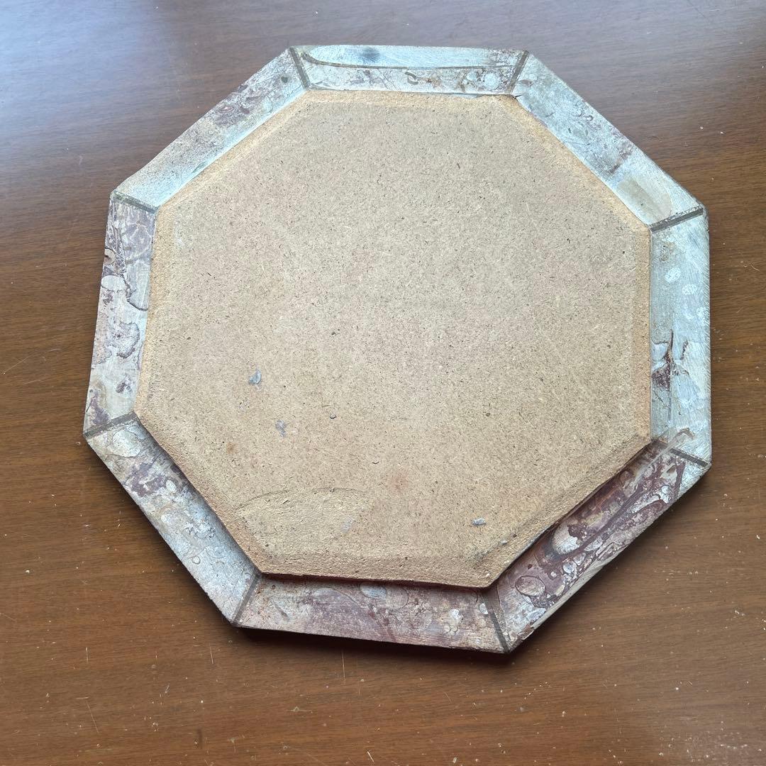 レア　アンモナイト　化石　八角形石製置物 約32.5cm