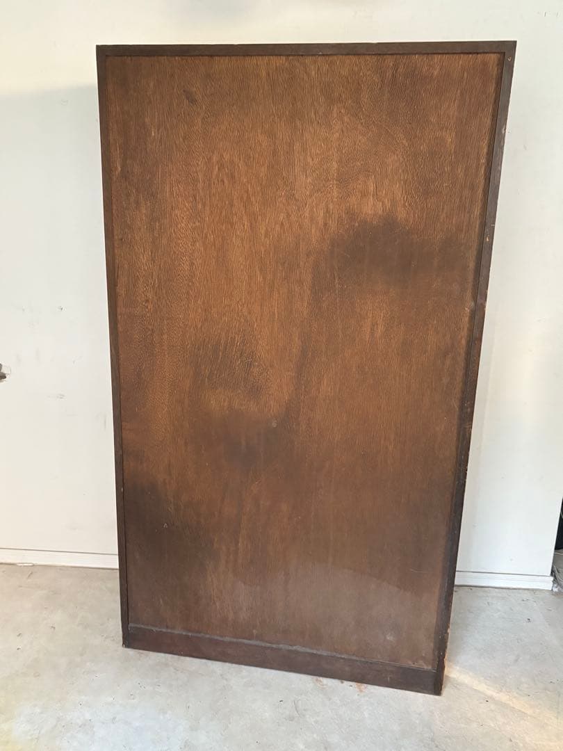 木製キャビネット ダークブラウン ガラス扉 本棚 アンティーク