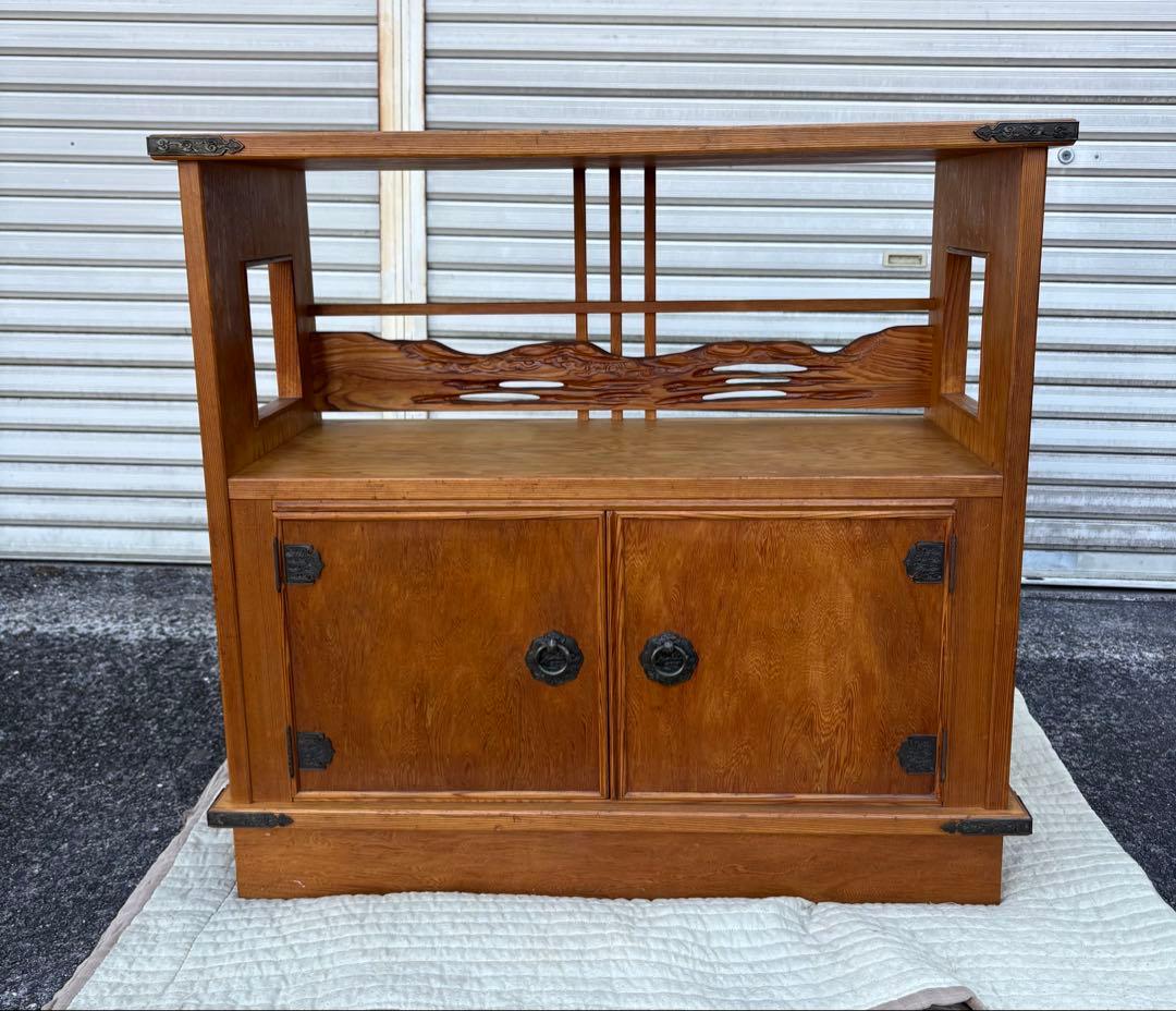 世界遺産鹿児島県産 屋久杉 茶棚 飾り棚 茶箪笥 和家具 伝統 値下げ