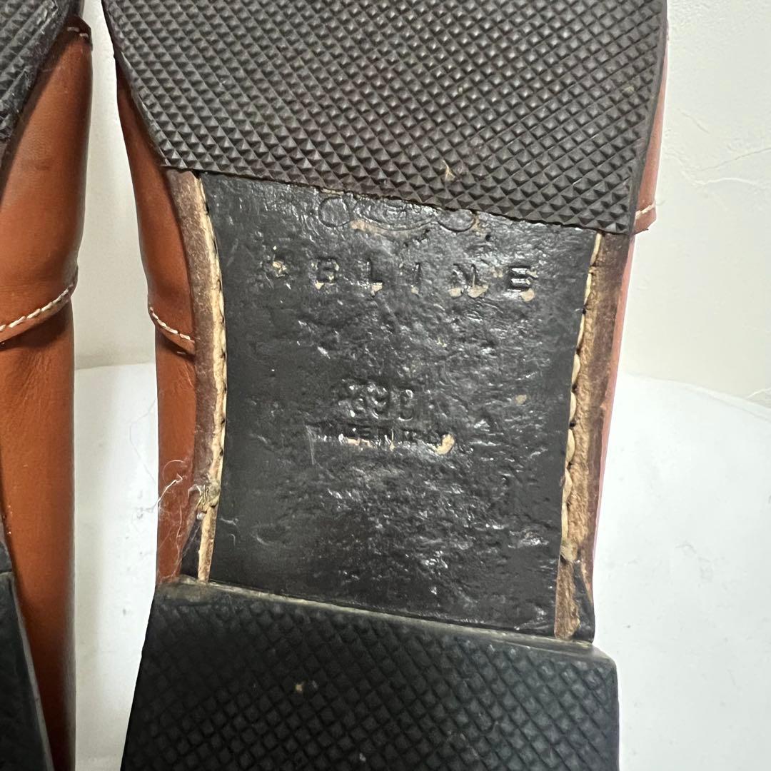 vintage old Celine セリーヌ レザー ローファー バックル