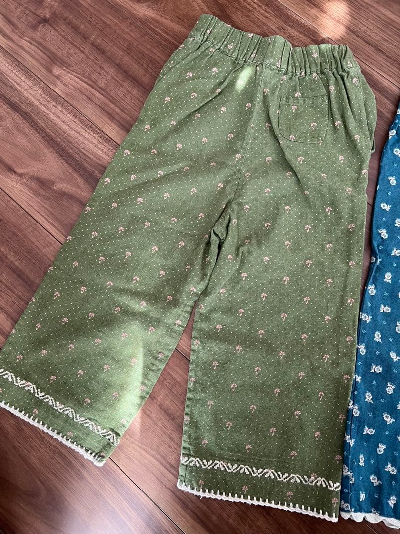 Apolina3-5y パンツ２枚 marlowe trouserとカーキ花柄