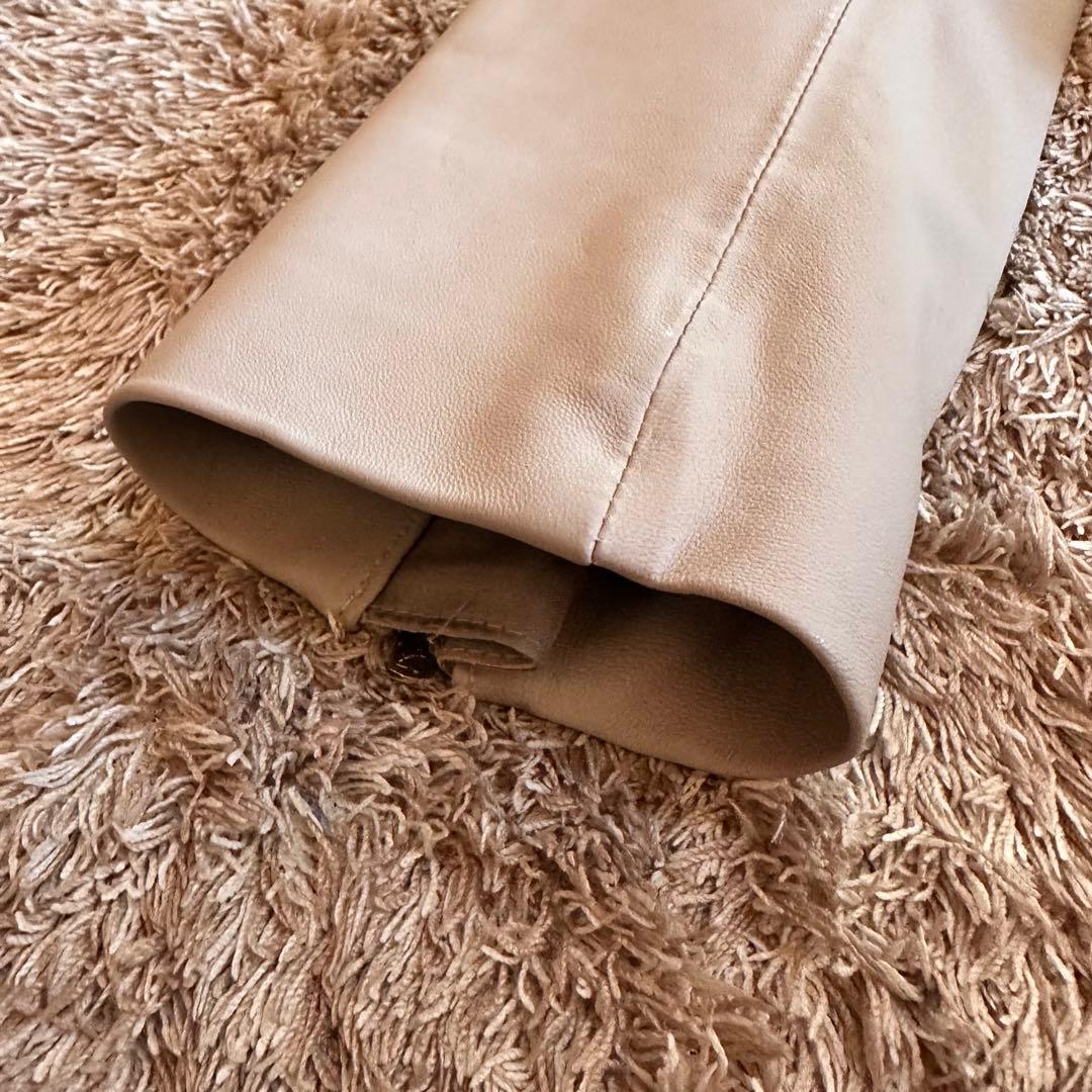 ICB ライダース　ノーカラージャケット　ラムレザー