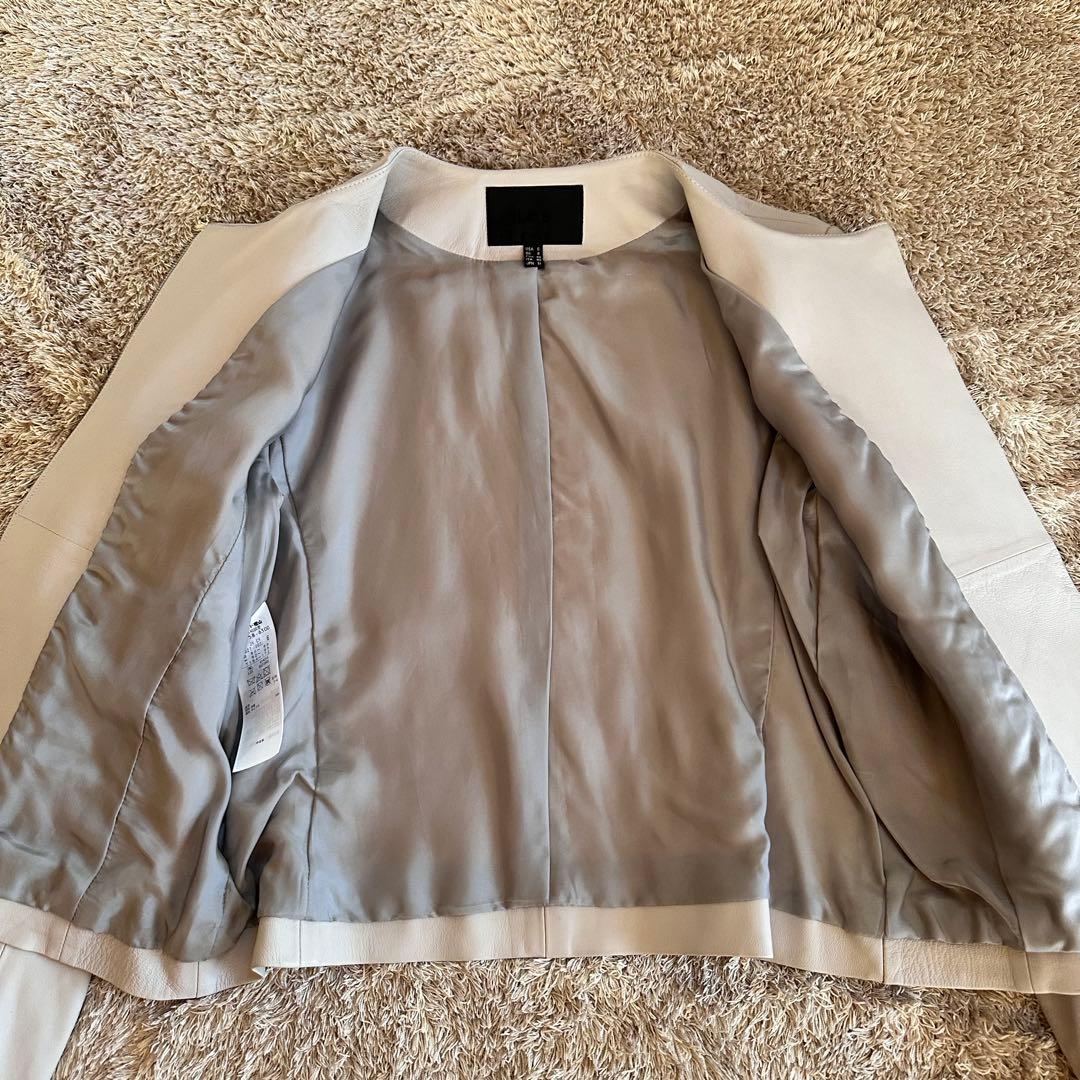 ICB ライダース　ノーカラージャケット　ラムレザー