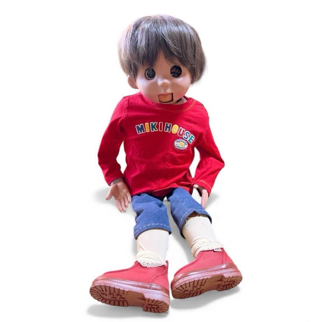 腹話術人形　腹話術　 人形 昭和レトロ　こども　約80㎝　口は可動　目は難あり