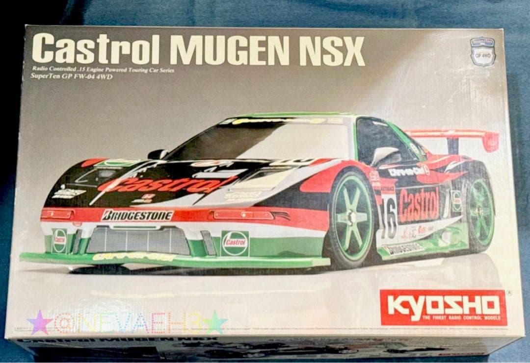 値下げ中★京商◆Castrol MUGEN NSX RCエンジンカー ＆OP付き