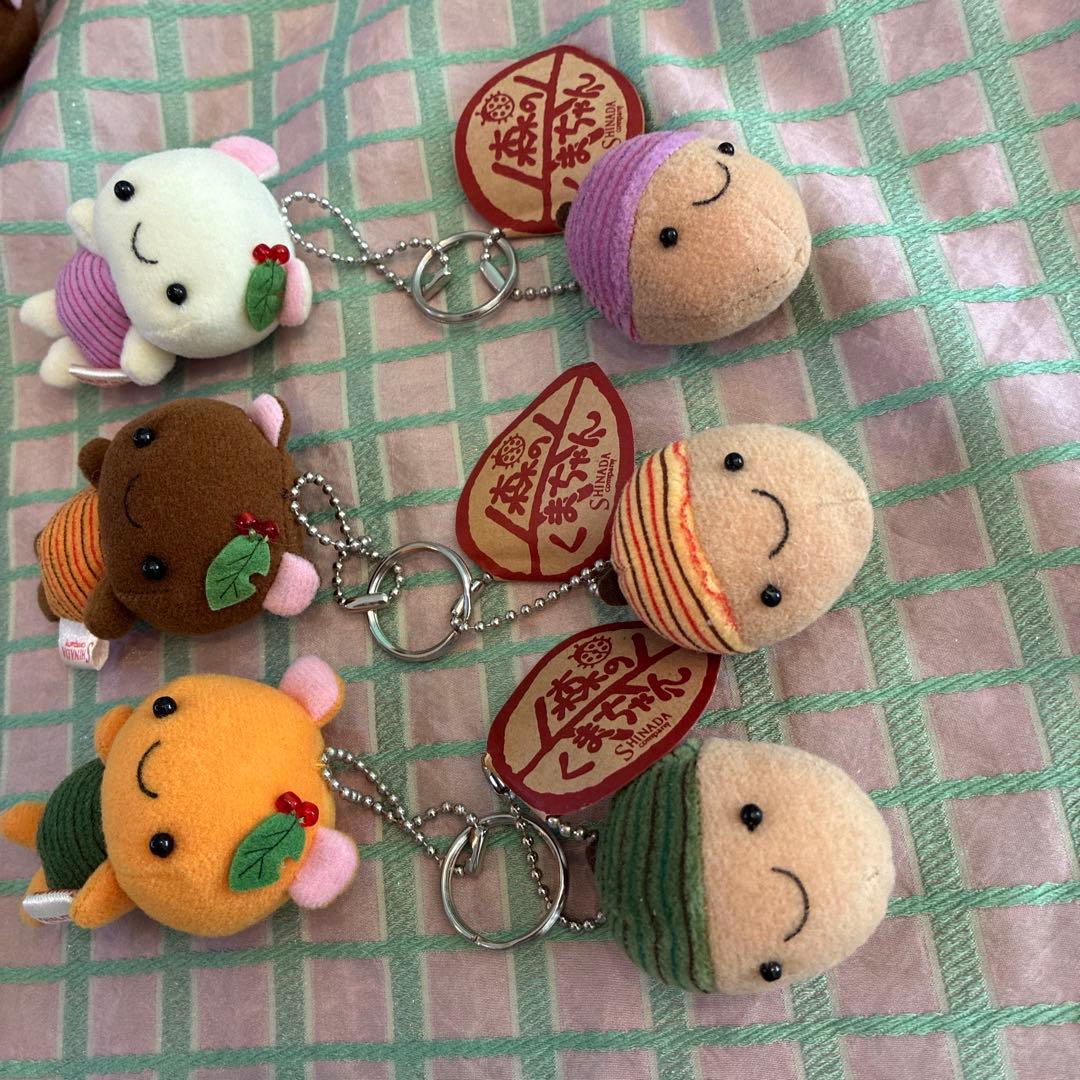 シナダ　平成レトロ　どんぐり　くまちゃん　マスコットキーチェーン　3セット