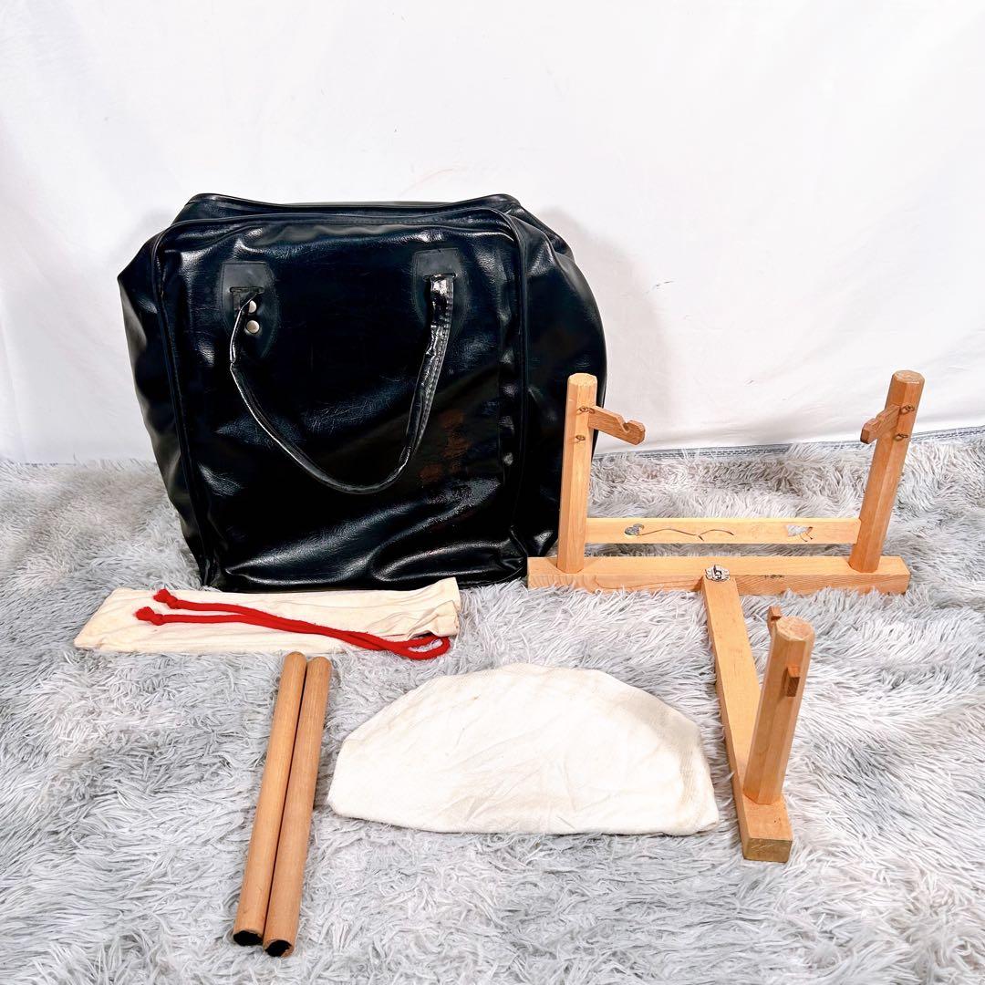 【希少】太鼓　締太鼓　和楽器　バチ　ケース　和太鼓　4点セット ①