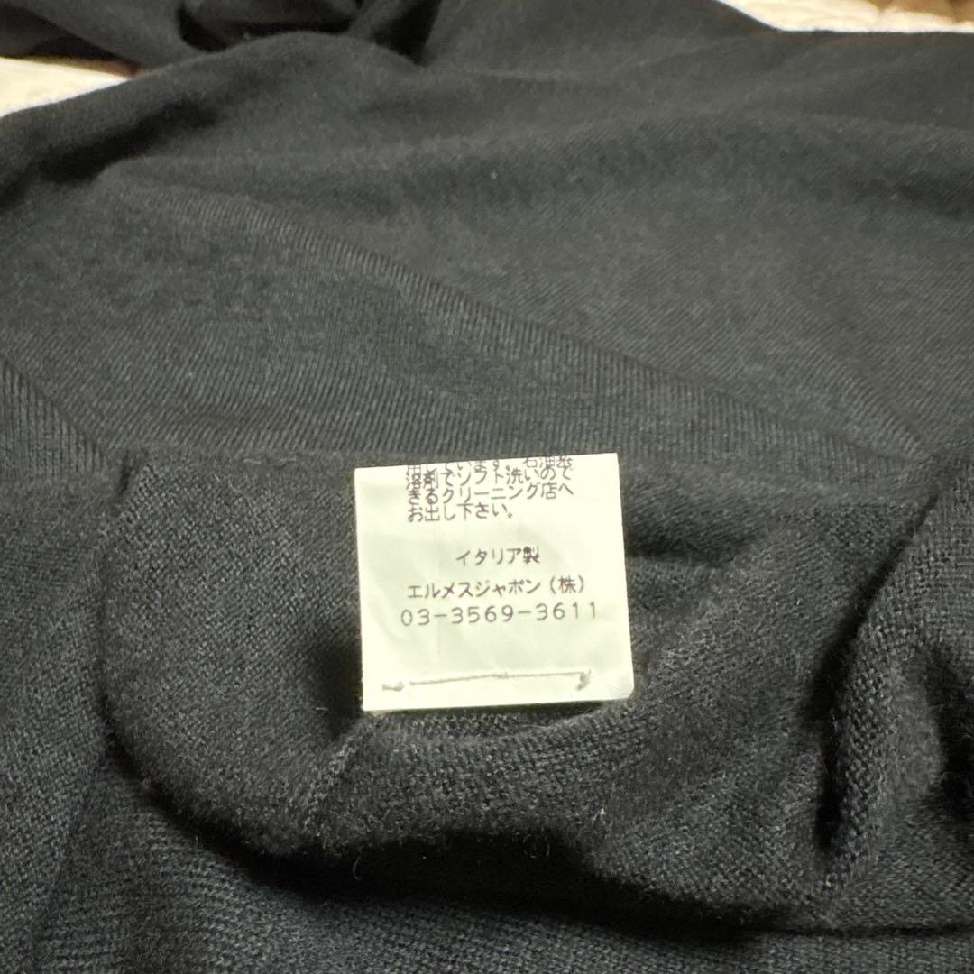 エルメスHERMESメンズカシミアと綿　混ニット　ブラックＭ