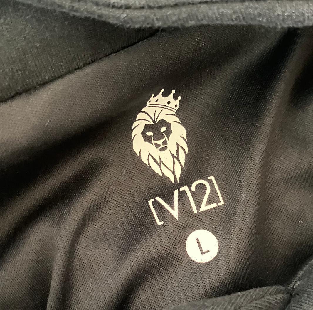 V12 Lサイズ 新品 黒フード付きトレーナー 星刺繍