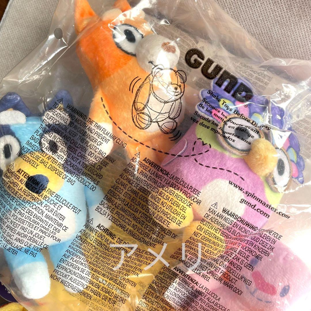 日本未発売GUND Bluey 公式 5ピース ぬいぐるみプレイセット 知育玩具
