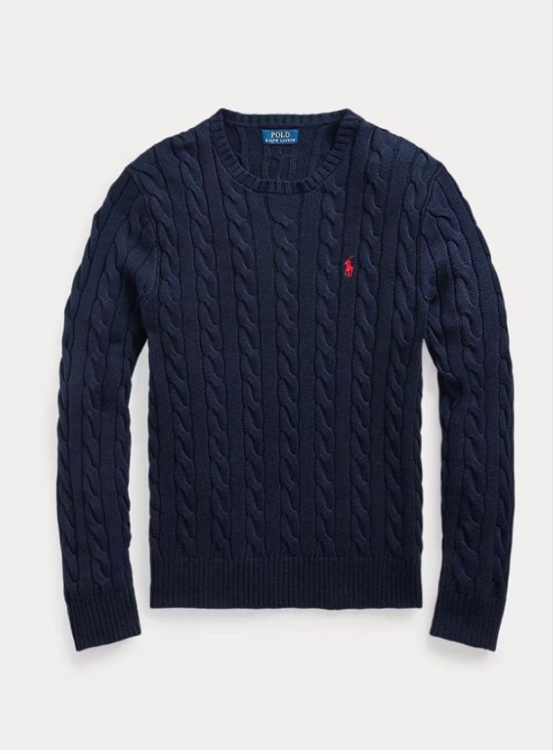 Polo Ralph Lauren ケーブル編みセーター Sサイズ ネイビー