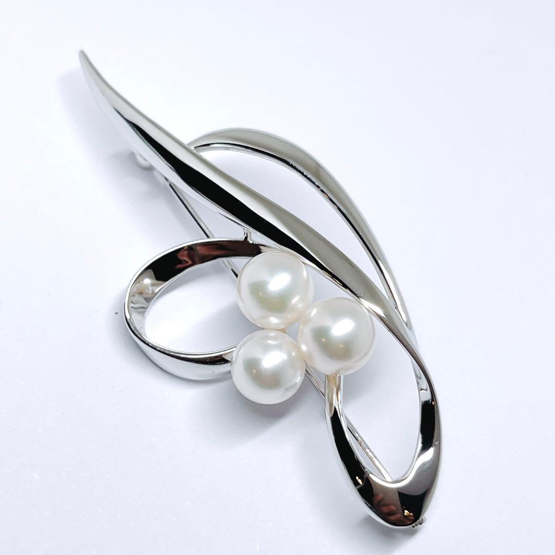 【新品同様】✨MIKIMOTO ミキモト パール　ブローチ フラワー　シルバー