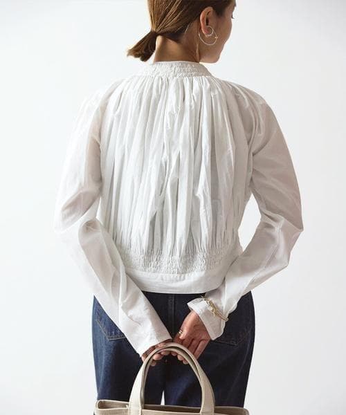 美品 シーオール 2万円 ギャザーブラウス ジャーナルスタンダード ホワイト