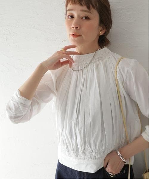 美品 シーオール 2万円 ギャザーブラウス ジャーナルスタンダード ホワイト