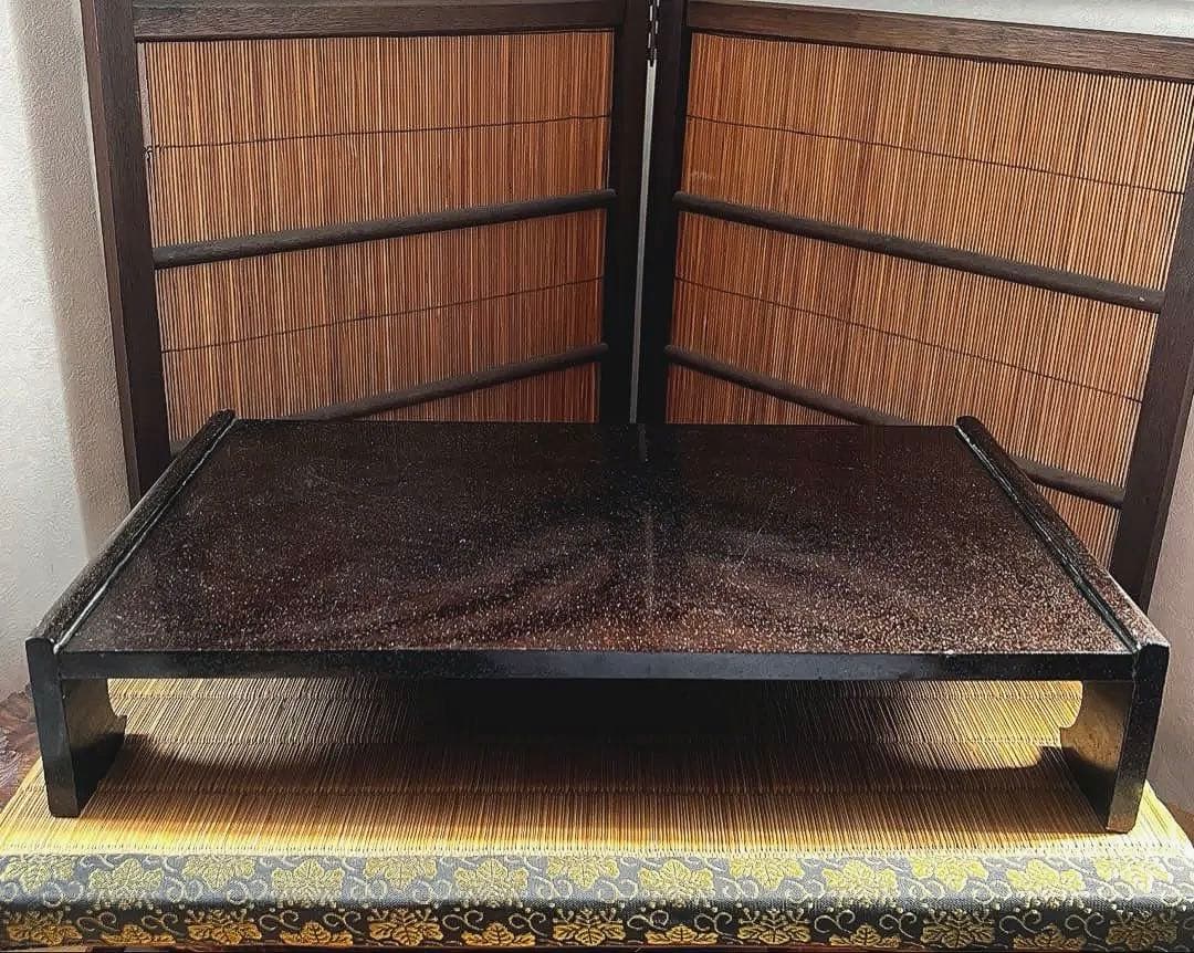 天然時代木 総梨地塗り 花台 香台 盆栽台 共箱付き