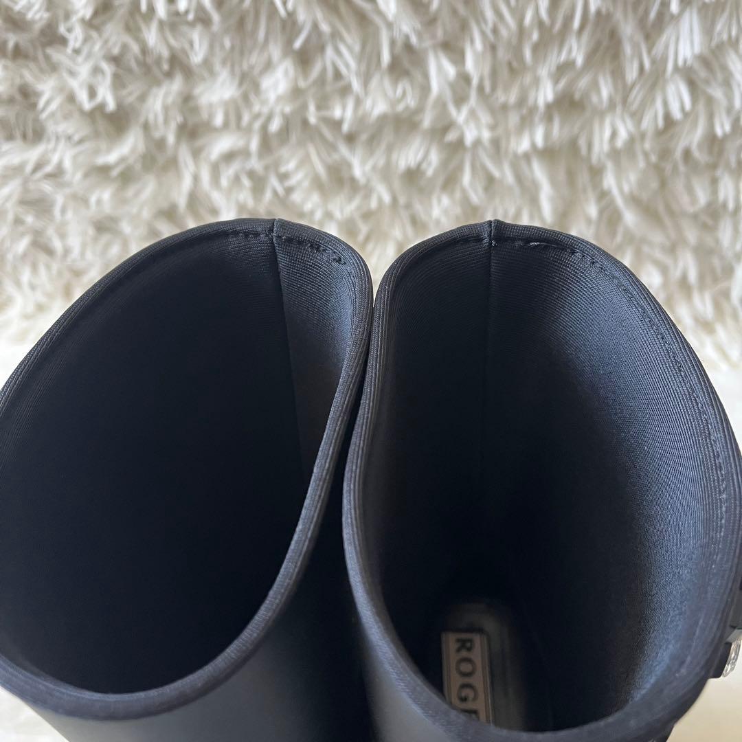 ロジェヴィヴィエ　テンペット ヴィヴ ストラス ブーツ　ラバー　黒　37サイズ