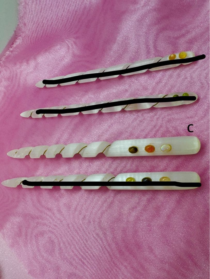 C）パワーストーン&半貴石『奇跡の光を宿すスパイラルワンド』