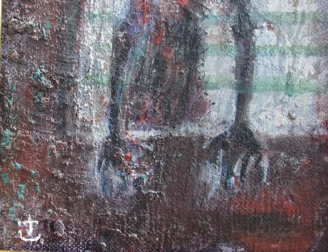 ☆現代美術,辻泰子「窓」サムホール油彩,2010年画廊ぶらんしゅ個展出品