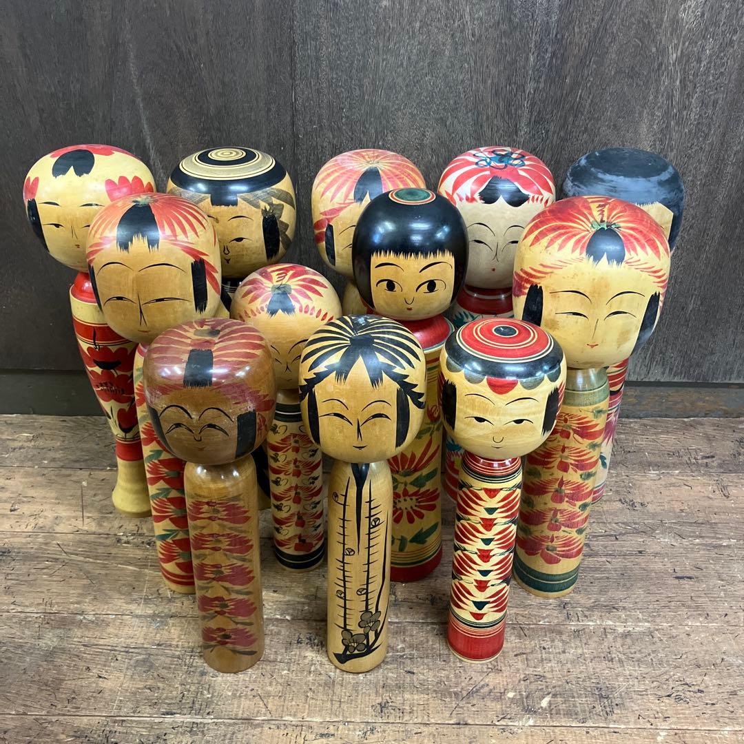 D-3 昭和レトロ 【希少/まとめて】伝統こけし 12体セット 大量コレクション