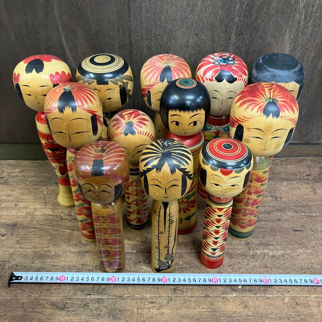 D-3 昭和レトロ 【希少/まとめて】伝統こけし 12体セット 大量コレクション
