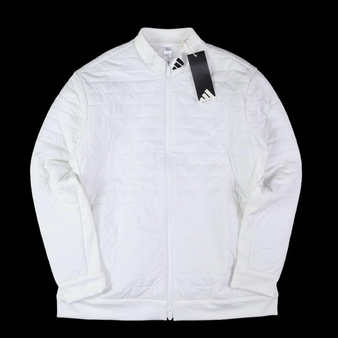 【M】秋冬 定価34,100円 アディダス ゴルフ 中綿 キルト セットアップ白
