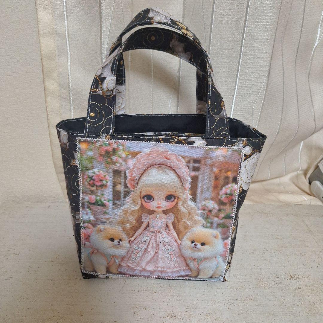 激レアポメラニアンパネル生地　ハンドメイド　ミニバック