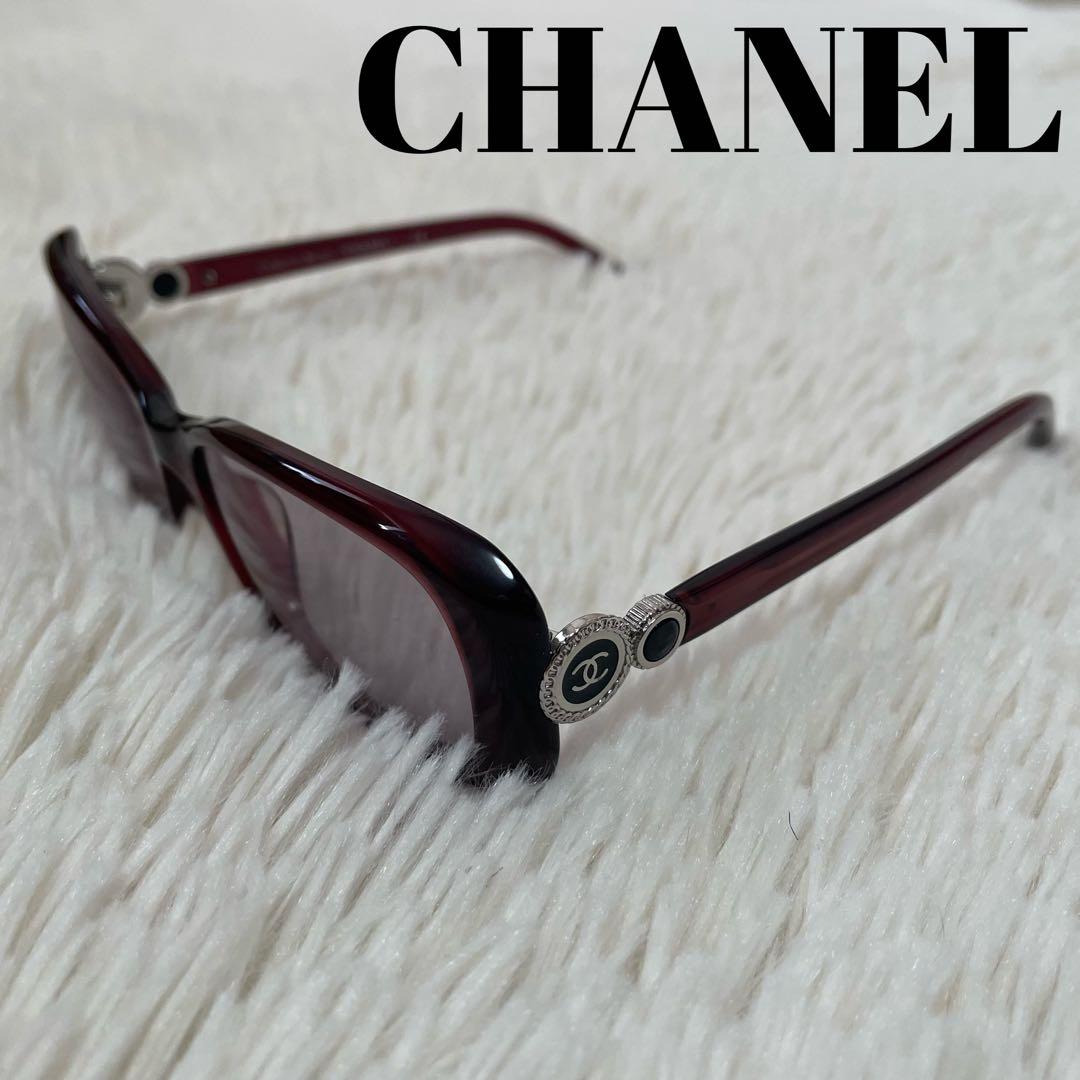 美品 シャネル 3202 ココマーク サングラス ボルドー 53□16