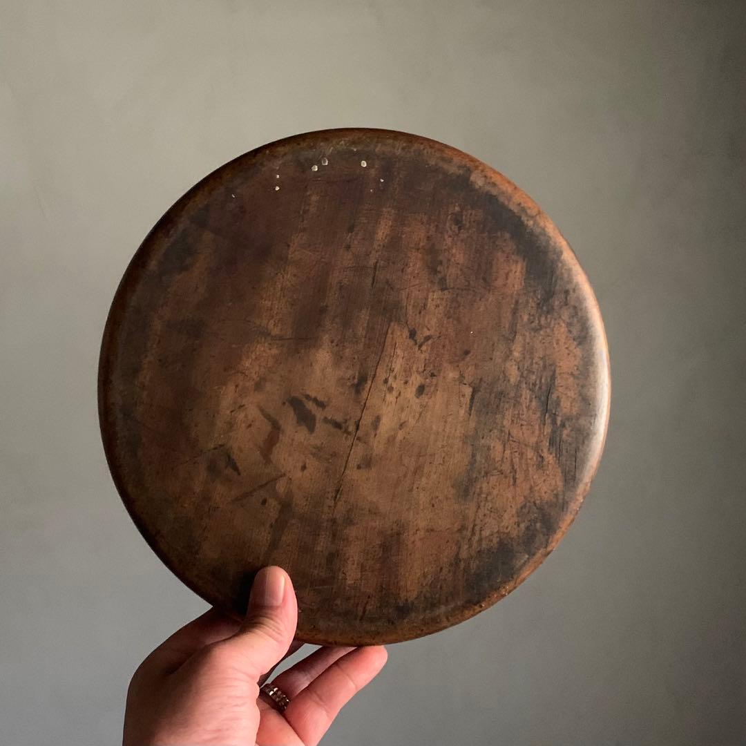 佳き木肌の くりぬき盆 No.2 古道具 アンティーク