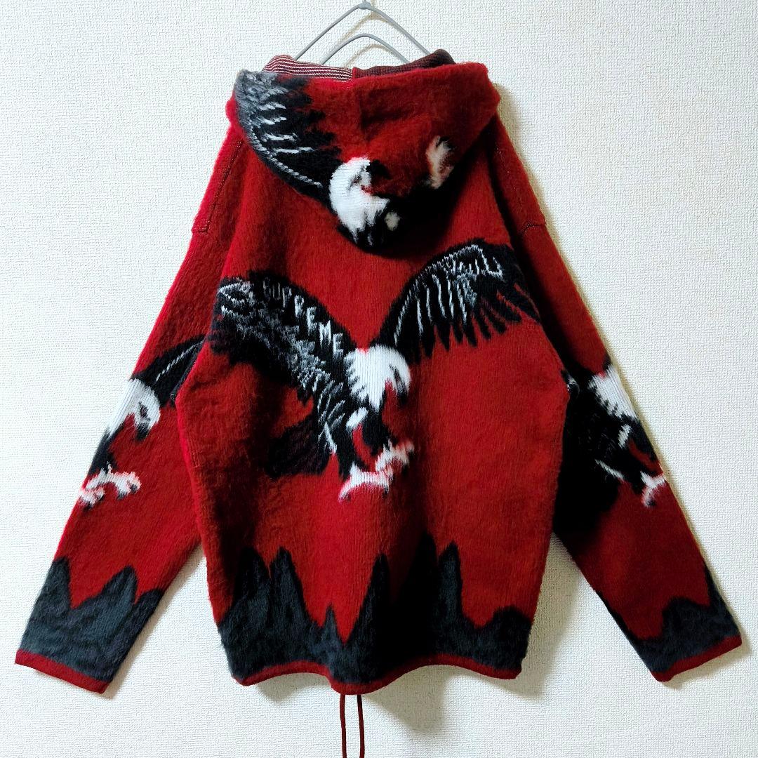 シュプリーム イーグル ニット ジップアップ フーディ パーカー XL